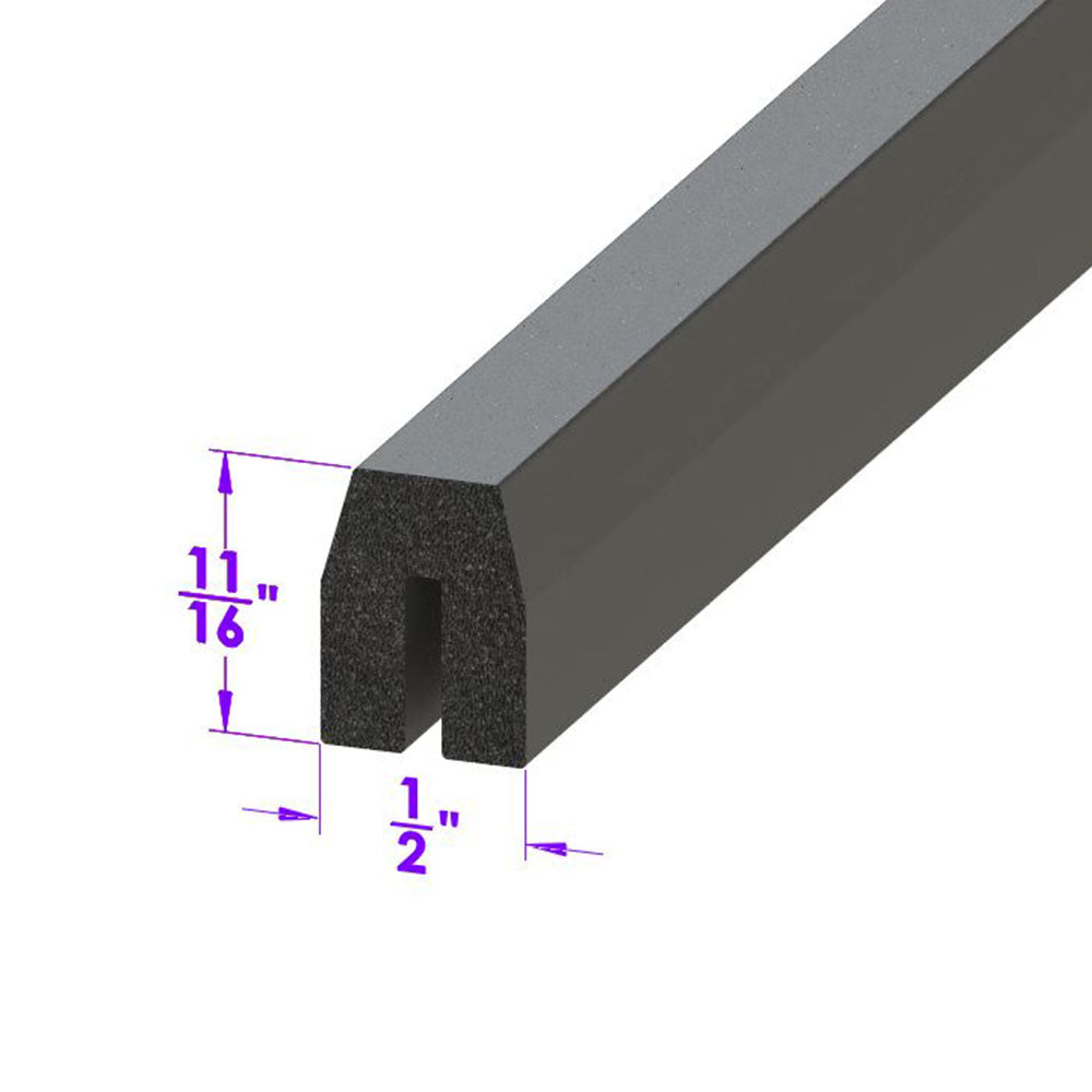 Fender Splash Panel Seal - 9/16" X 7/8" Slotted, Quality Sponge; LP 15-L