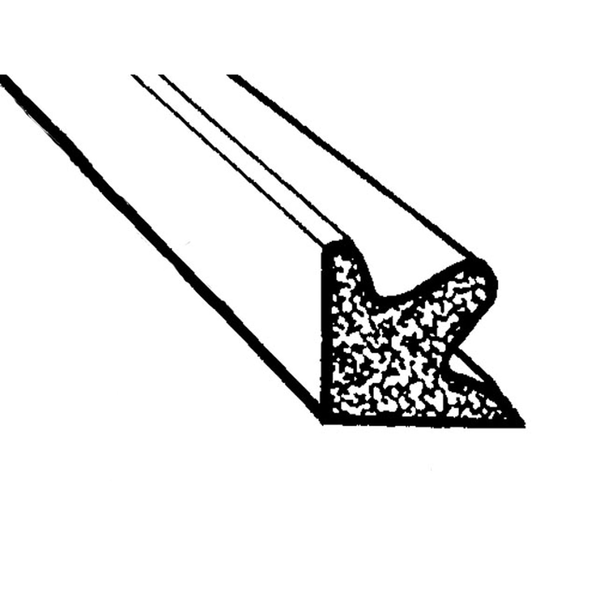 Door Side Seal - Smooth, Black, Skin-Covered Sponge; LP 41-B