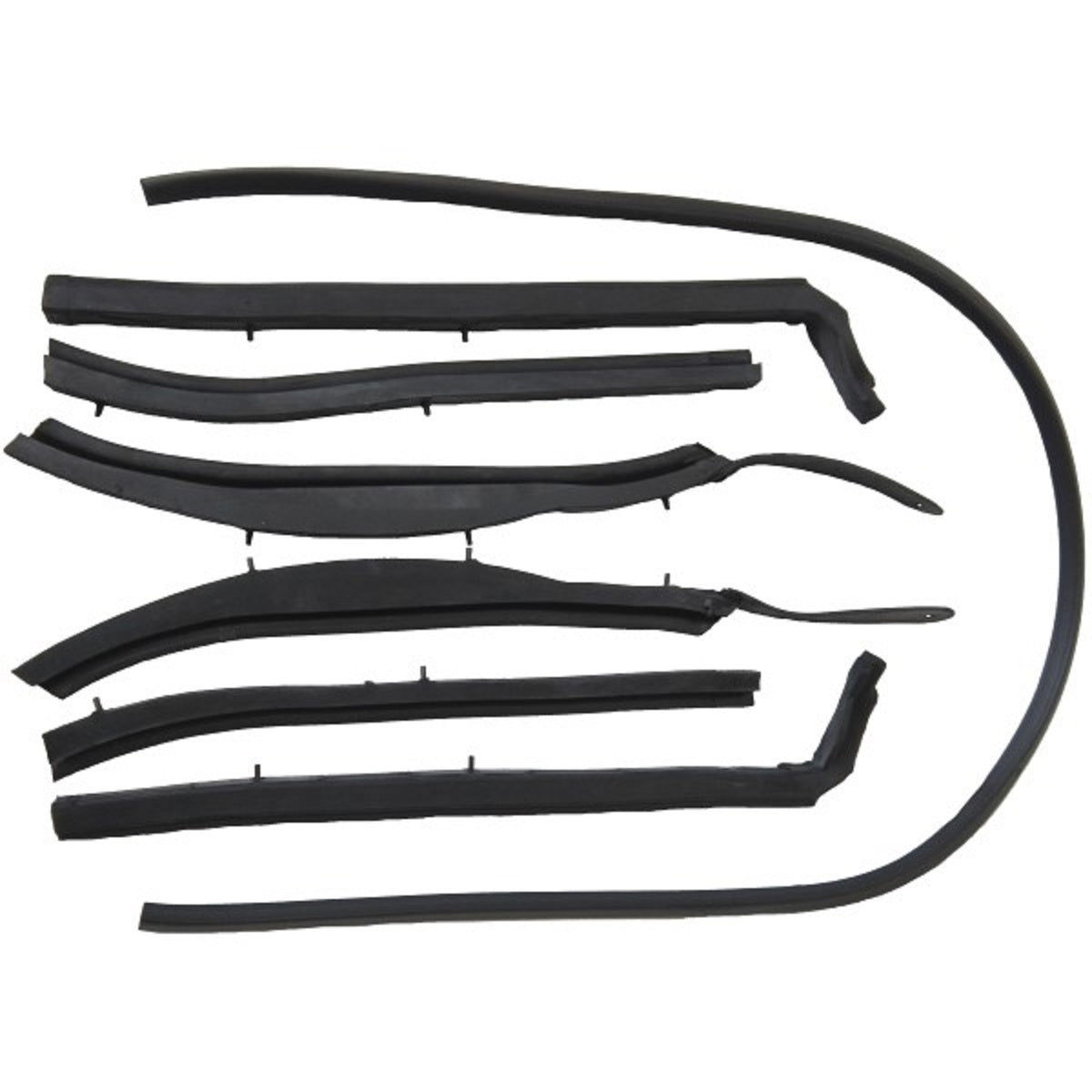 1962-63 CHEVROLET NOVA & CHEVY II CONVERTIBLE ROOF RAIL SEAL SET, 7PCS
