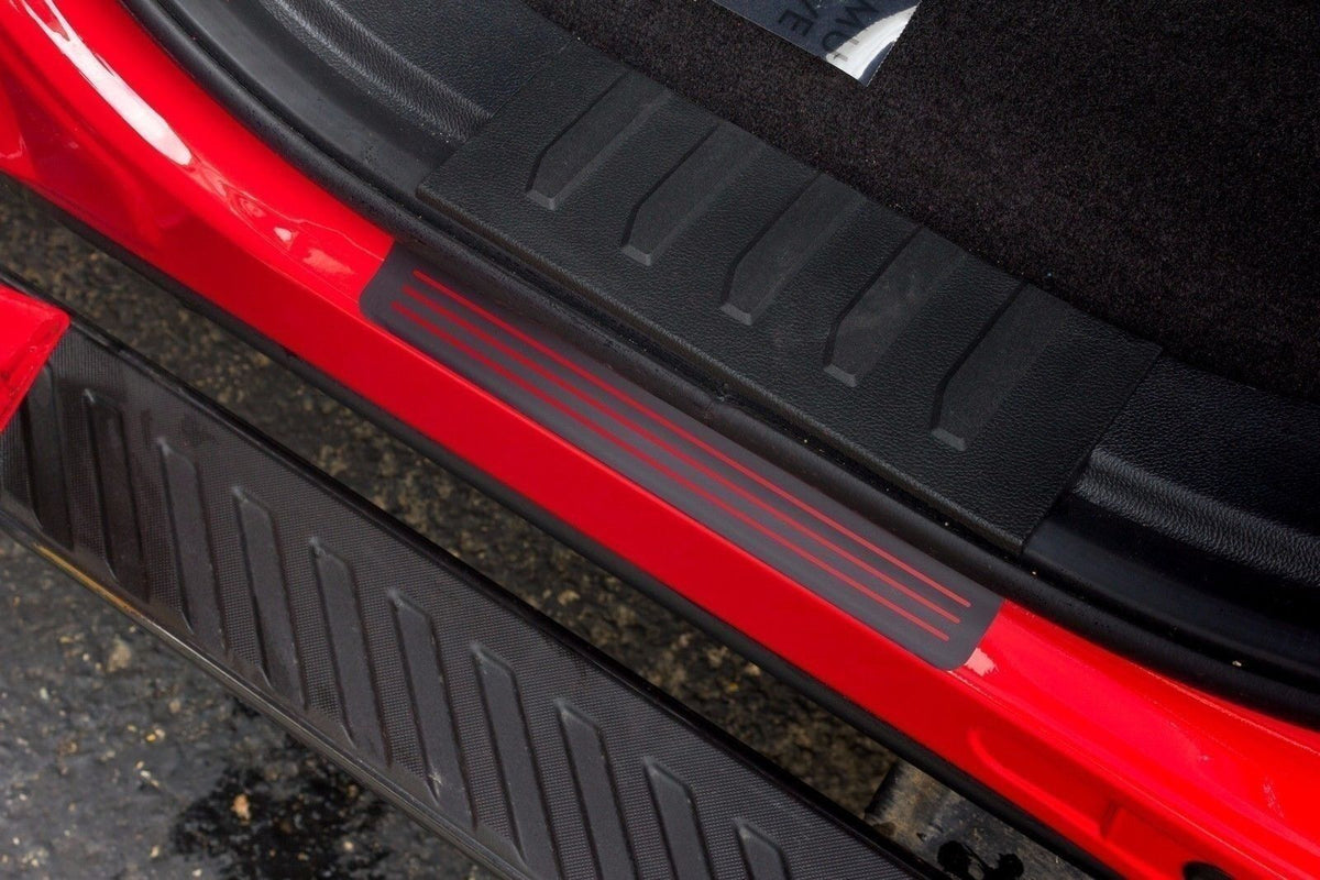 Door Sill Plate Protector Black Matte For Ford F-150 2014-2021; SP 1023-BM