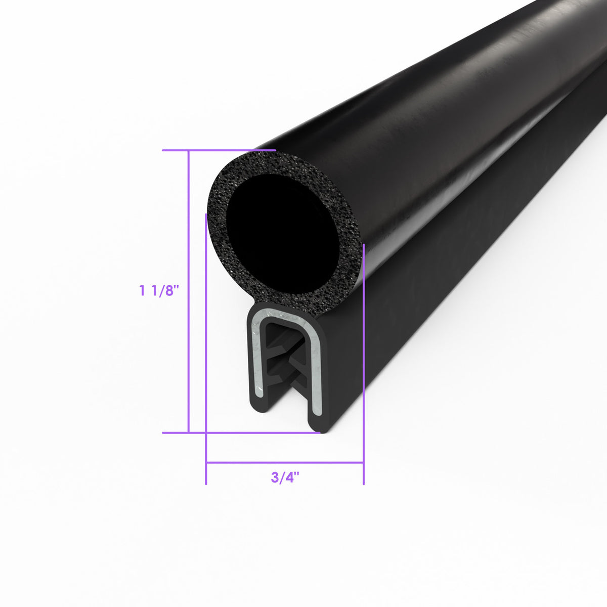 Pinchweld Trim Seal. Made of all rubber, with a steel core ; TS 3