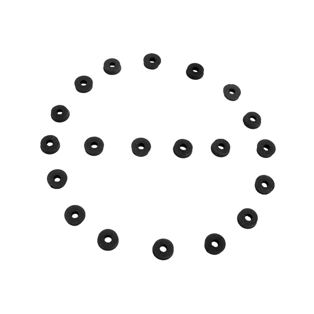 Flat Rubber Washers 1/8" I.D, 3/8" O.D, 1/16" thick, 20-Piece; UW 10