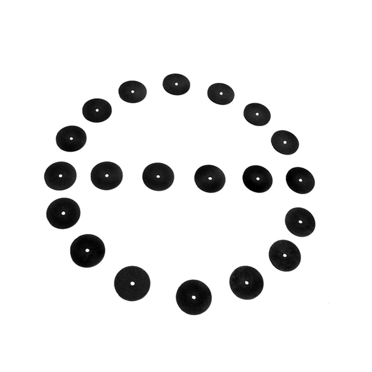 Flat Rubber Washers 1/8" I.D, 1" O.D, 1/16" thick, 20-Piece; UW 13