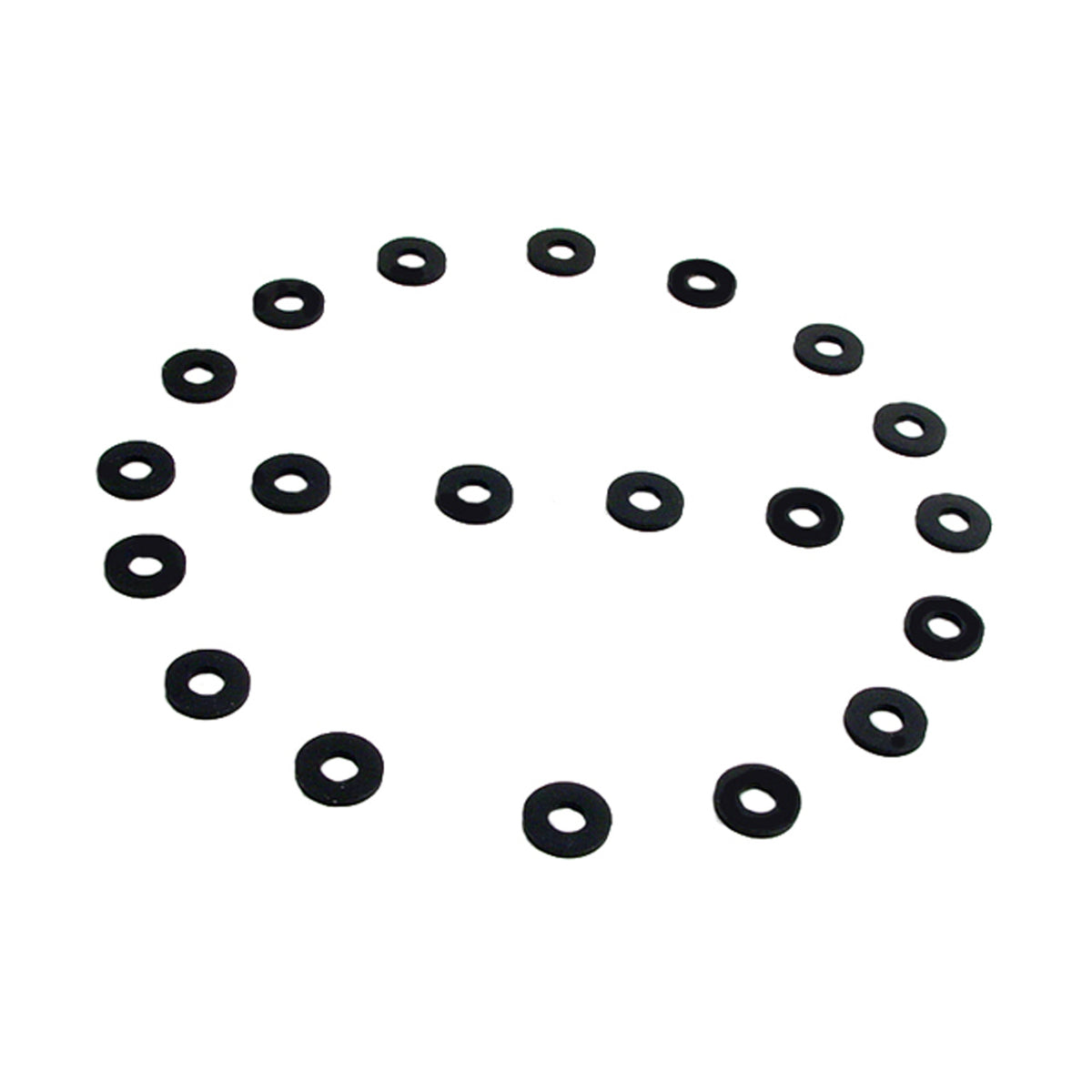 Flat Rubber Washers 7/32" I.D, 1/2" O.D, 1/16" thick, 20-Piece; UW 14