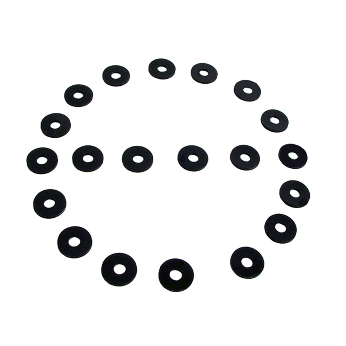 Flat Rubber Washers 7/32" I.D, 5/8" O.D, 1/16" thick, 20-Piece; UW 15