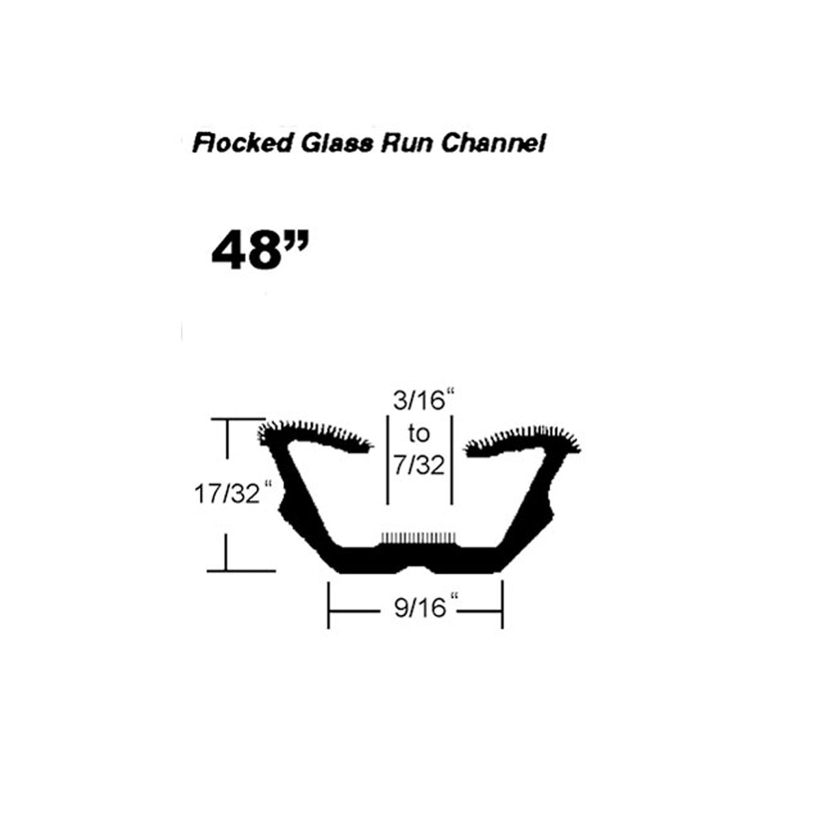 Flocked Window Channel For Chevrolet Chevy II 1962-67, Corvair 1960-67; WC 22-48