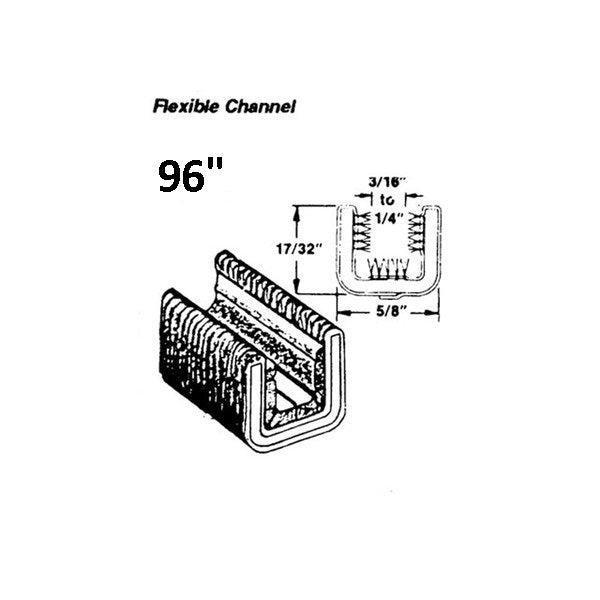 Flexible Glass-Run Channel 96 in. Long, Unbeaded, Pile-lined; WC 26-96