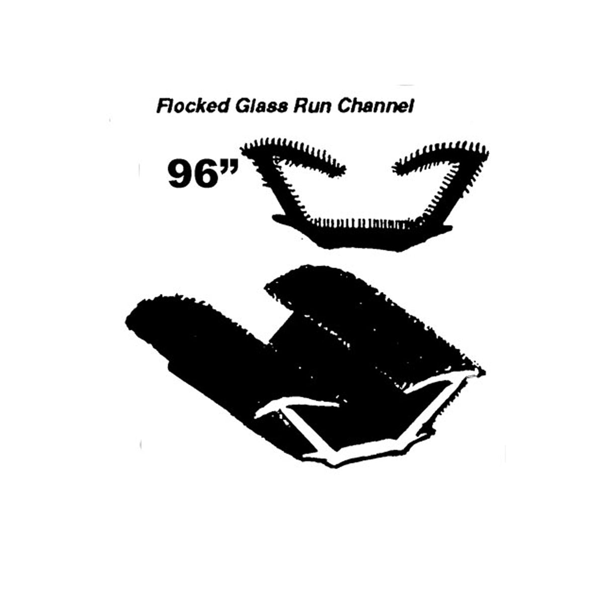 Flocked Glass Run Channel For Chevrolet C10 Pickup, C20 Pickup 1965-67; WC 33-96