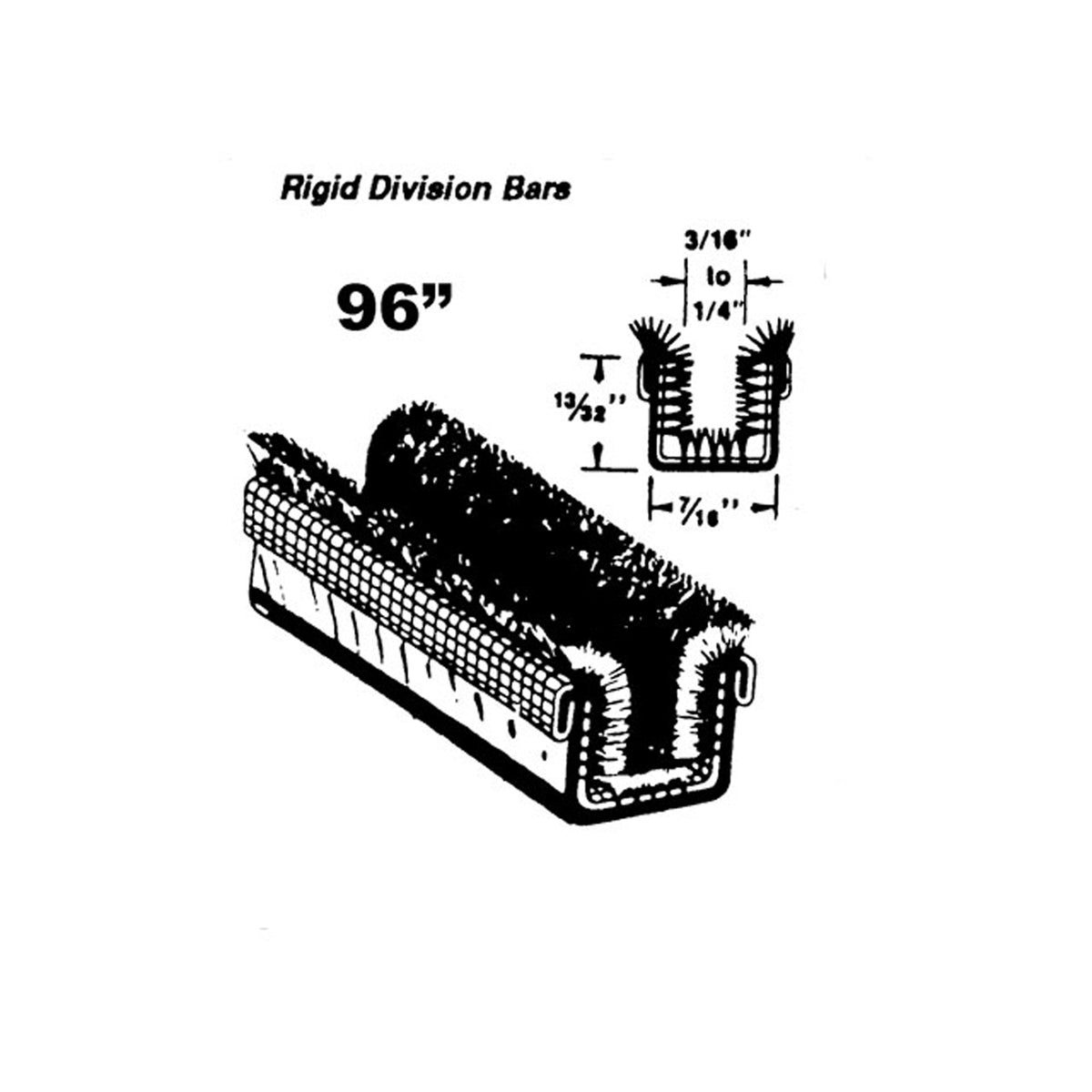 Rigid division-bar channel For Chrysler 300, Imperial 1955-1959; WC 41-96