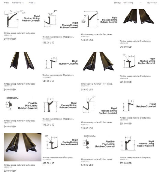 UNIVERSAL DOOR WINDOW SWEEP MATERIAL