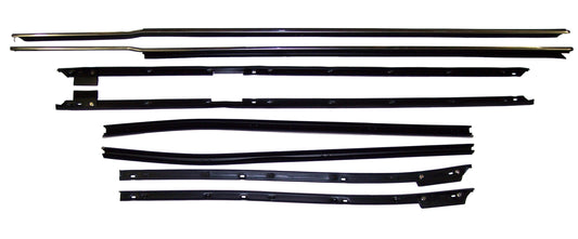 1967-1968 Cadillac Deville Convertible 8pc window sweep seals, belt line molding.