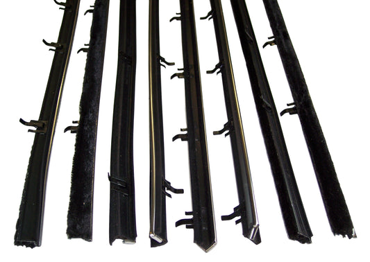 1966-1967 Chevelle & Malibu Convertible 8pc replacement window sweep set.