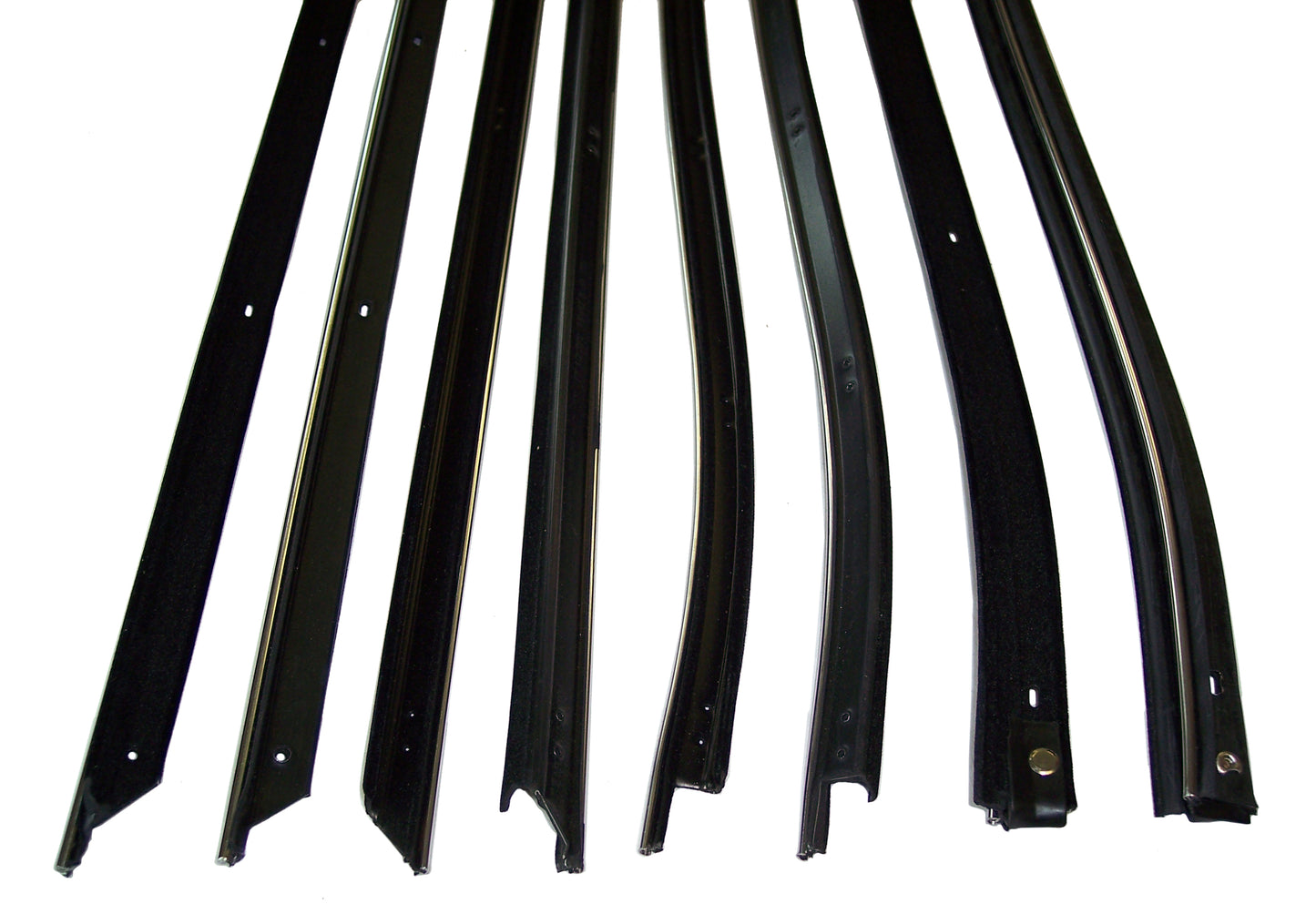 1970-1972 Chevelle Convertible 8pc replacement window sweep set.