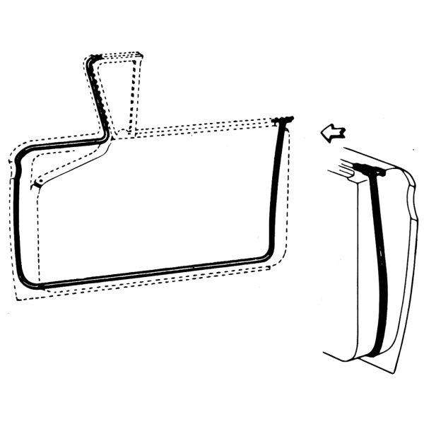 1957-1958 Ford Fairlane 500 & Victoria convertible & 2 door hardtop door seals, pair