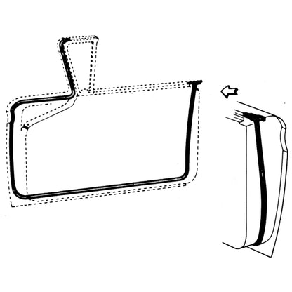 1957-1958 Ford Fairlane 500 & Victoria convertible & 2 door hardtop door seals, pair