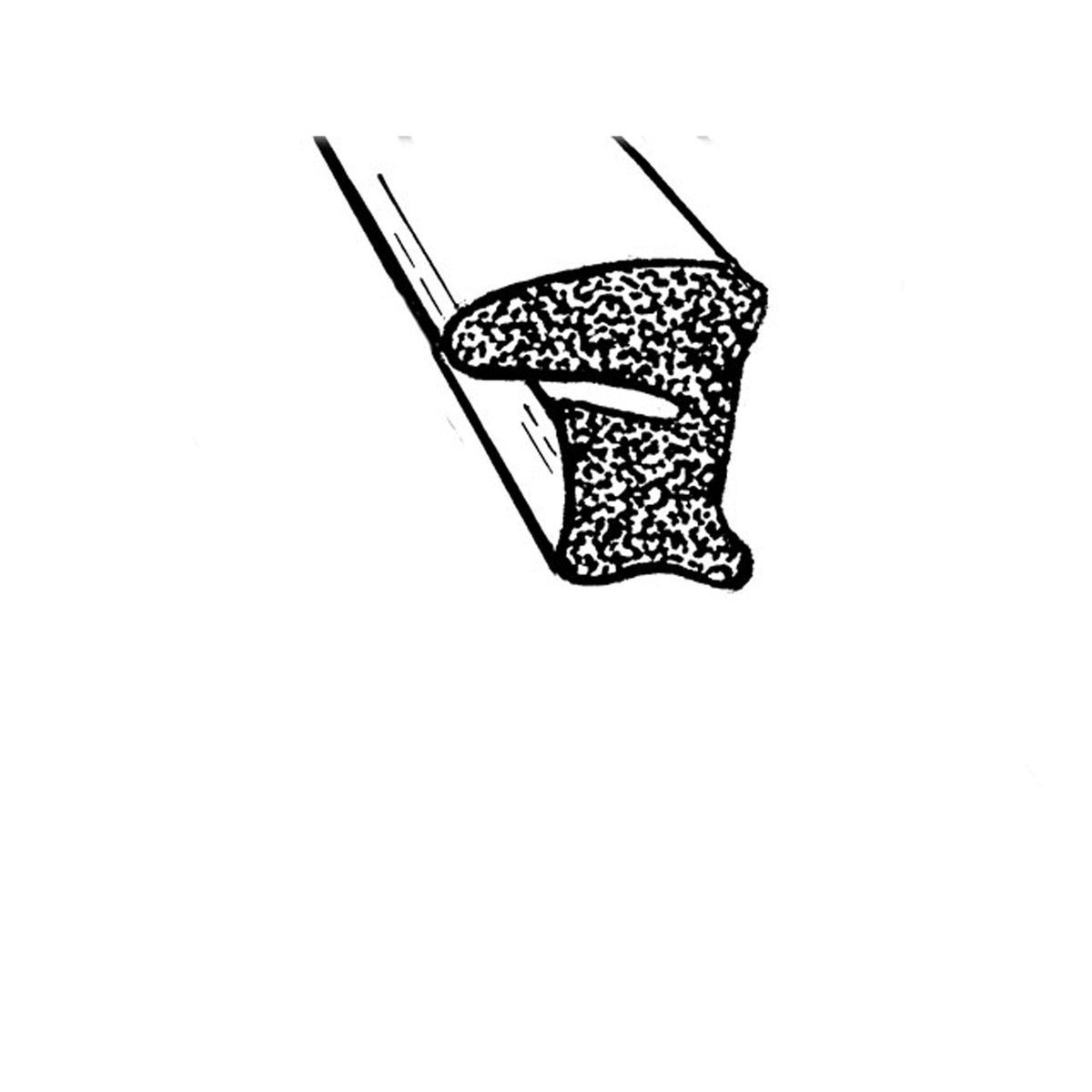 Door Bottom Seal black, skin-covered sponge; LP 104-K