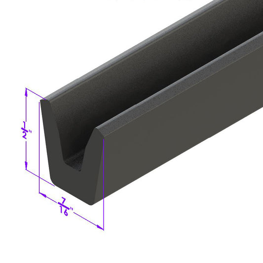 U Channel Rubber 3/8" wide X 7/16" deep, 1/8" Width; LP 11