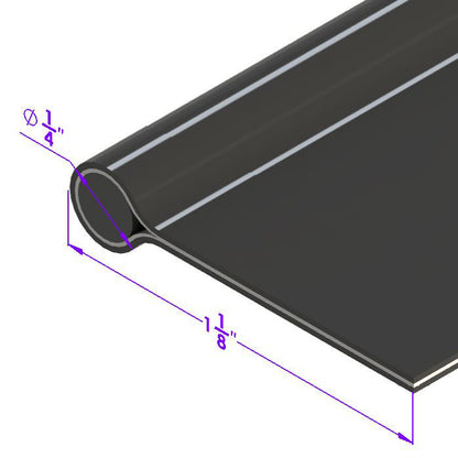 Black Fender Welt - 3/16 in. Bead with 1 in. Wide Flat; LP 16-D