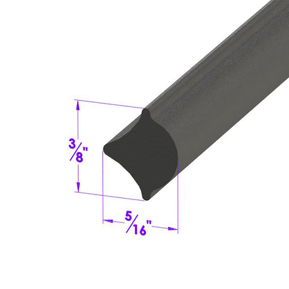 .3125" Black Rubber Lock Strip; LP 2
