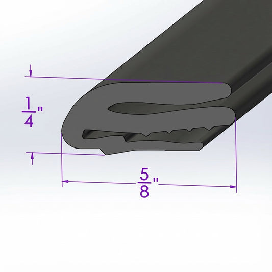 Extruded Header Seal For Front of Convertible Top; LP 300-/FT