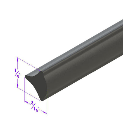 0.219" Lock Strip - Black Rubber; LP 3