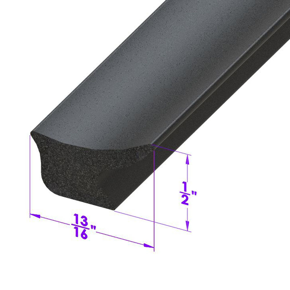 Door Side Seal Smooth, Black, Skin-Covered Sponge; LP 41-M