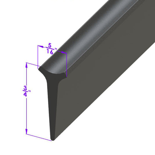 Swing-Out Windshield Seal 3/4" "T" Rubber; LP 49-A