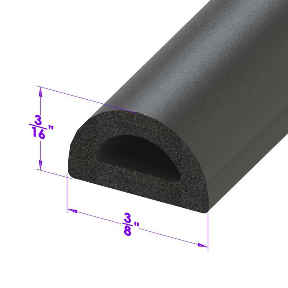 D Shaped Extrusion .354" Wide X .216 High; LP 80-C