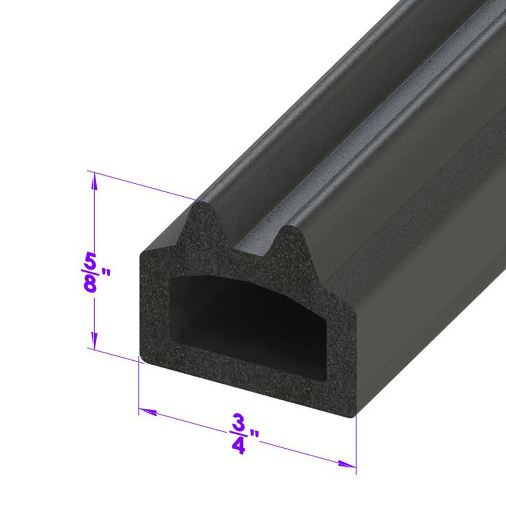 D Shaped Extrusion 3/4" Wide X 5/8" High; LP 80-H