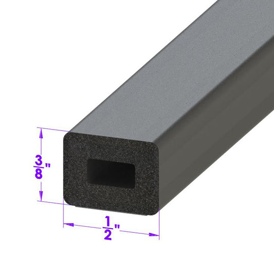 1/2" X 3/8" Rectangle Shaped Extrusion; LP 80-L