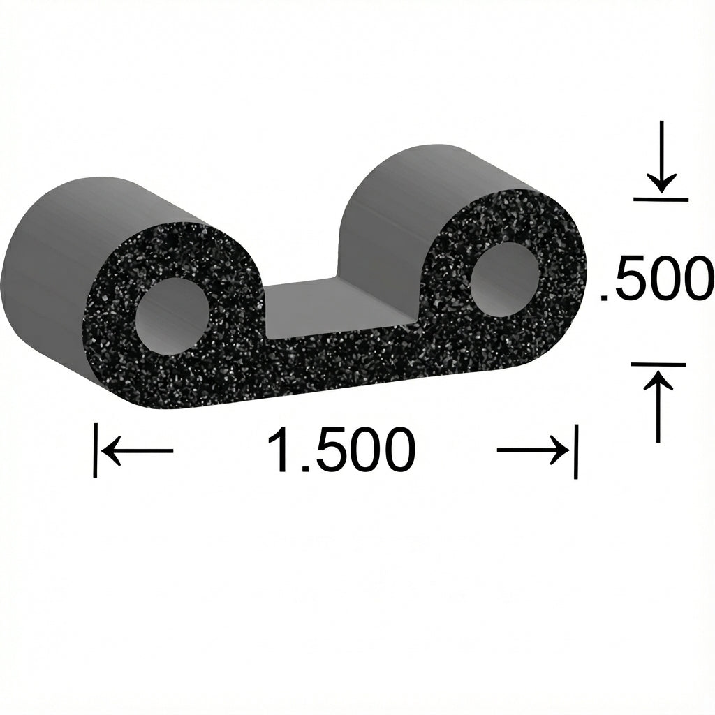 Adhesive Backed Weatherstripping, Twin Bulb Style; MW 78350
