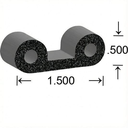 Adhesive Backed Weatherstripping, Twin Bulb Style; MW 78350