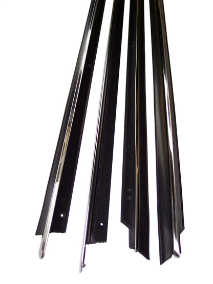 1977-1979 Pontiac Bonneville 2-door hard top window sweep set with chrome.