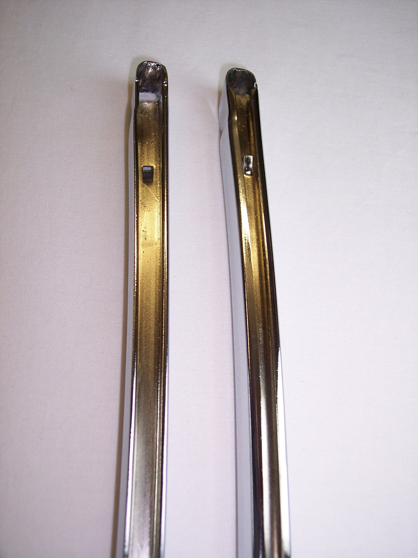 1969-1970 Buick Electra, LeSabre & Wildcat chrome rear quarter window seal retainers, pair