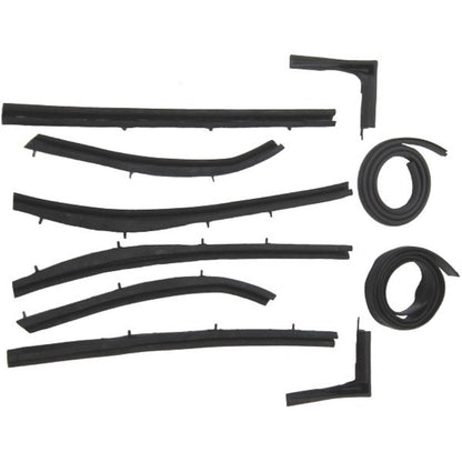 1955-1957 CHEVROLET & PONTIAC ROOF RAIL SEAL SET WITH BOTH HEADER SEALS, 10PCS