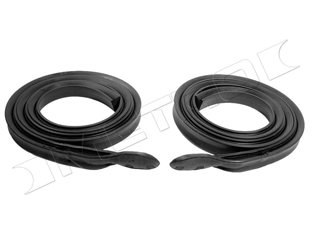 1971-1973 Full size GM Custom Coupe 2-door hardtop roof rail seals, pair.