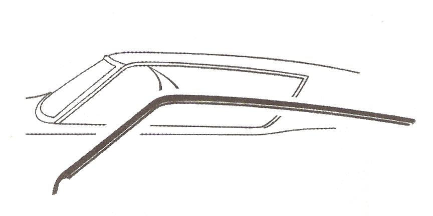 1968-69 FAIRLANE, TORINO (Not MONTEGO) 2 DR HT-FASTBACK ROOF RAIL SEALS, PR