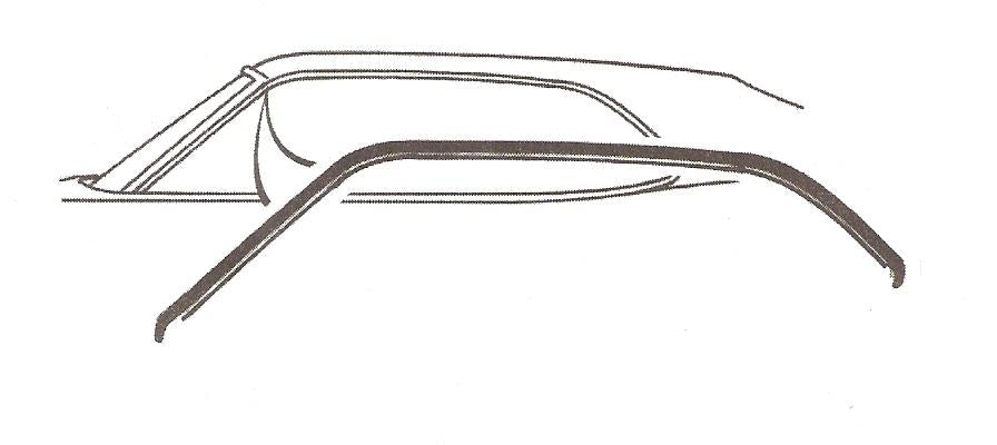 1970-1971 TORINO 2 DR HT-FASTBACK & NOTCHBACK ROOF RAIL SEALS, PR