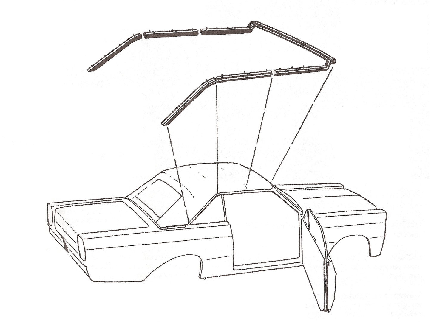 1969-1972 FULL SIZE FORD & MERCURY  CONVERTIBLE ROOFRAIL SEALS, PR