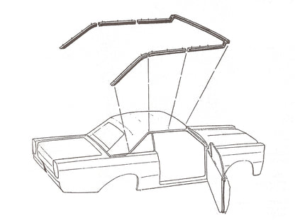 1969-1972 FULL SIZE FORD & MERCURY  CONVERTIBLE ROOFRAIL SEALS, PR