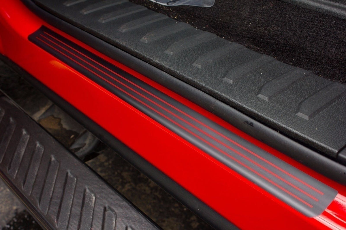 Door Sill Plate Protector Black Matte For Ford F-150 2014-2021; SP 1023-BM