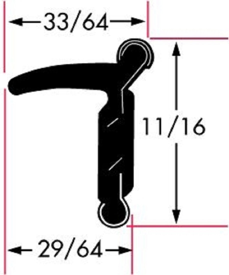 Window Sweep Design Window sweep material-2 foot pieces. – Convertible Top - Weatherstrip ...