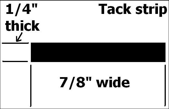 Rear tacking material, 1/4" X 7/8", sold in an 8 foot roll