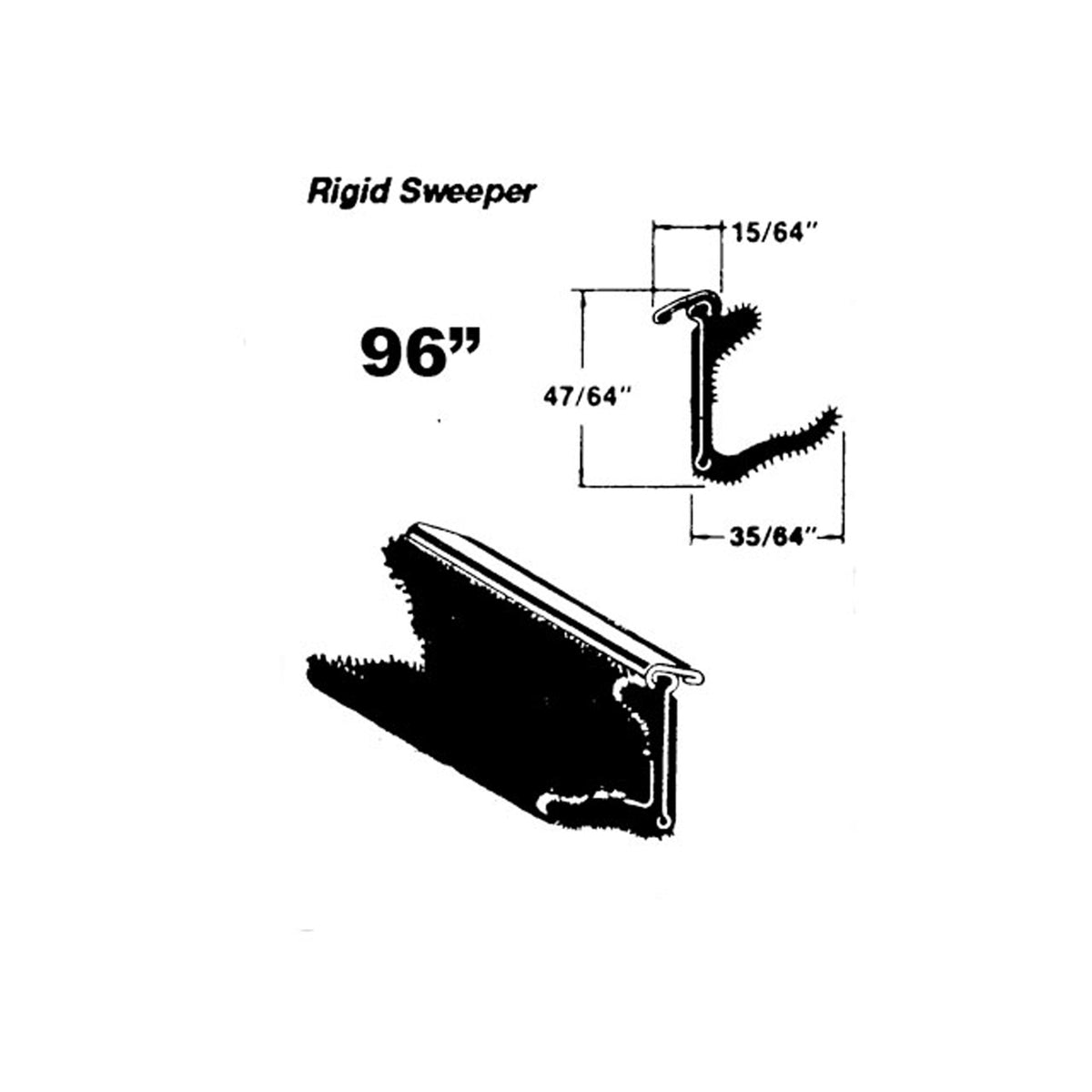 Rigid window sweeper 2 or 3 lengths; WC 13-96