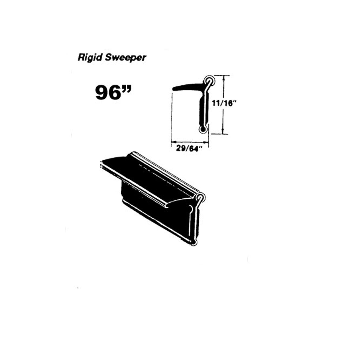 Rigid Window Sweeper 96 in. Long; WC 14-96