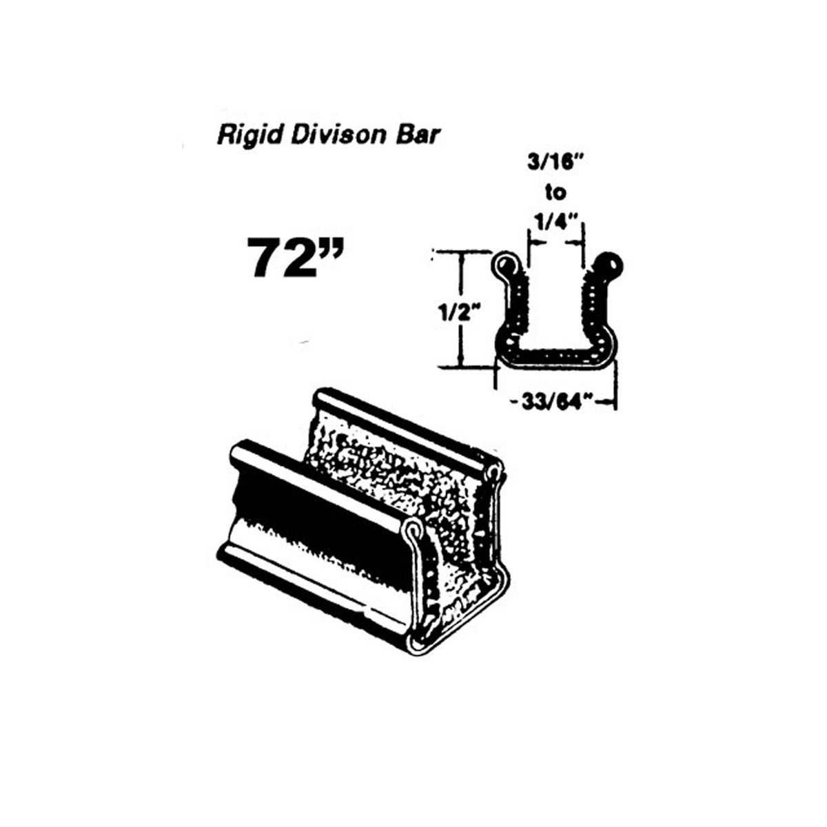 Rigid division-bar channel For Buick Century 1954-1958, Skylark 1954,; WC 1-72