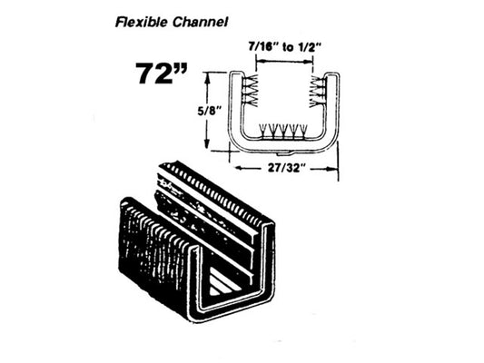 Flexible window channel For Chevrolet C10 Panel, C10 Pickup 1960-1963; WC 18-72