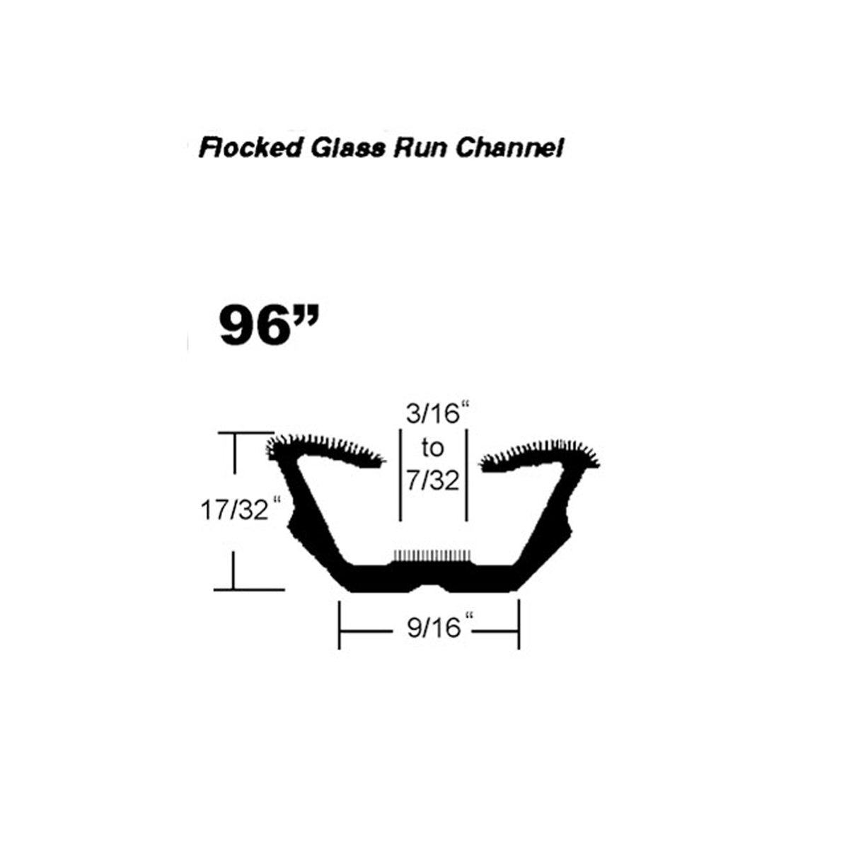 Flocked Window Channel For Chevrolet Chevy II 1962-67, Corvair 1960-67; WC 22-96