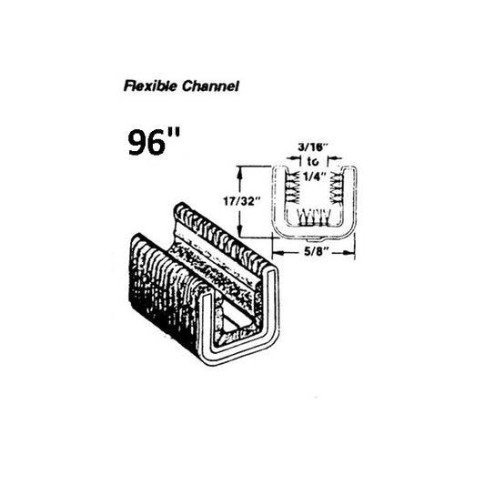 Flexible Glass-Run Channel 96 in. Long, Unbeaded, Pile-lined; WC 26-96