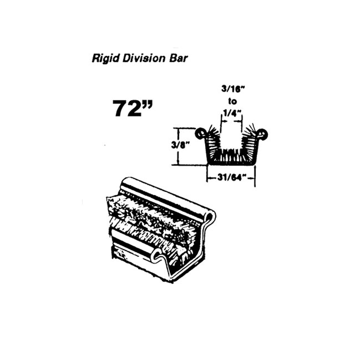 Rigid division-bar channel For Buick Invicta, LeSabre 1959-1960; WC 2-72